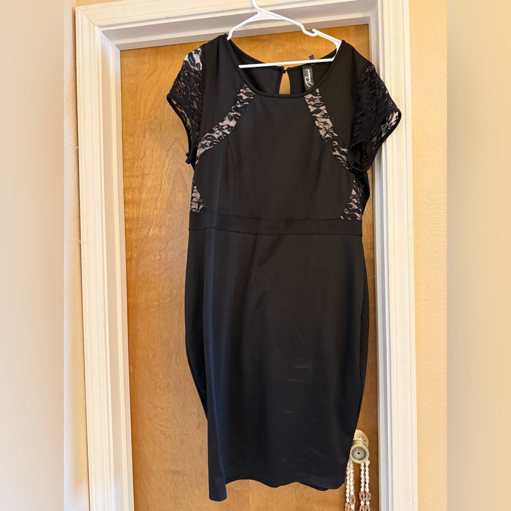 Trixxi Black Lace Accent Mini Dress